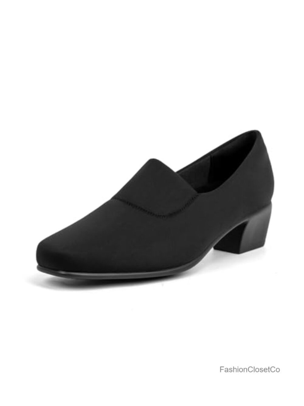 Women's Orthopedic Pumps Low Block Heel Square Toe Stretch Comfortable Dress